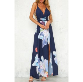 Lovely Stylish Printed Split Multicolor Ankle Length Dress