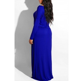 Lovely Casual Loose Blue Ankle Length  Dress