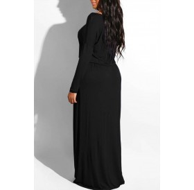 Lovely Casual Loose Black Ankle Length  Dress