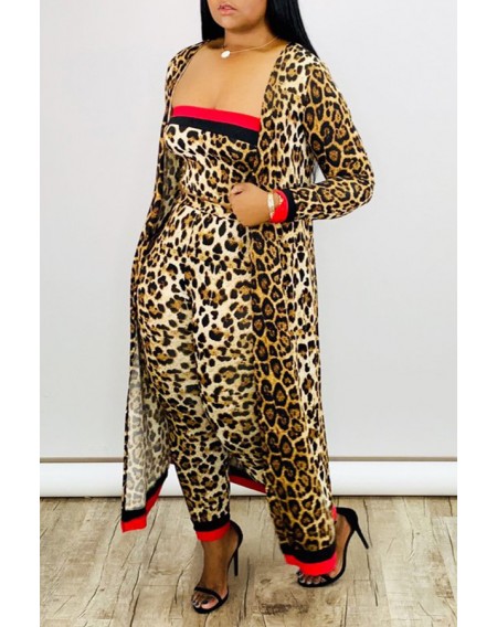 Lovely Sexy Leopard Printed Two-piece Pants Set