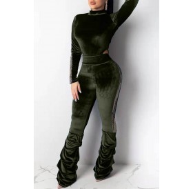 Lovely Trendy Hollow-out Green Two-piece Pants Set
