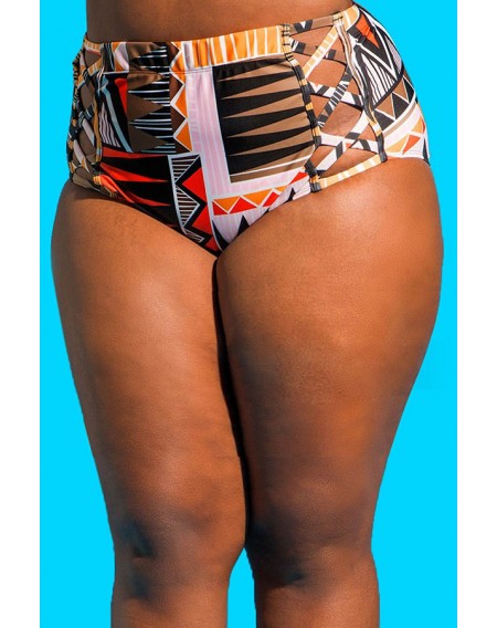 Lovely Hollow-out Multicolor Plus Size Two-piece Swimwear