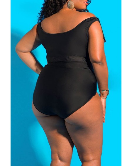 Lovely Hollow-out Black Plus Size Two-piece Swimwear