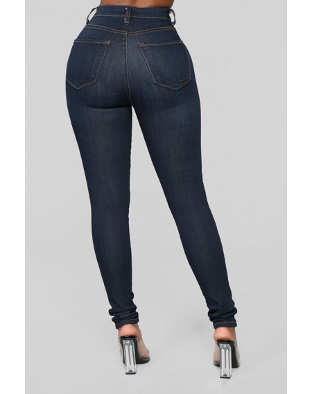 Lovely Stylish High Waist Zipper Design Jeans