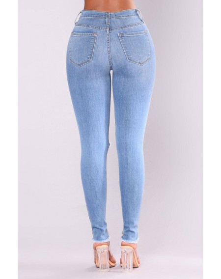 Lovely denim Solid Zipper Fly Mid Regular Pants Jeans