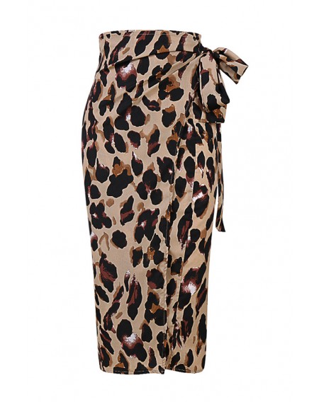 Lovely Chic Leopard Printed Knee Length Skirt