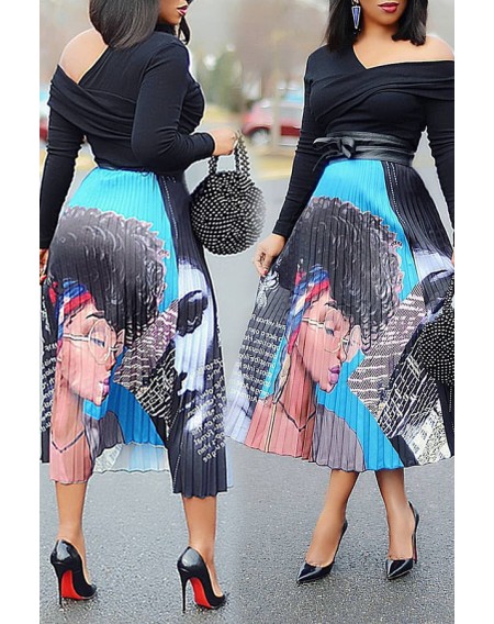 Lovely Trendy Character Multicolor Mid Calf  Skirts