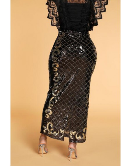 Lovely Casual Plaid Black Ankle Length Skirt