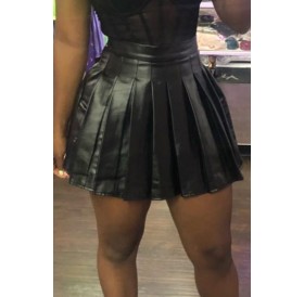 Lovely Sweet Ruffle Design Black Mini Skirt