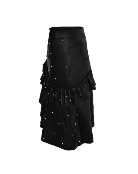 Lovely Trendy Asymmetrical Design Black Skirt