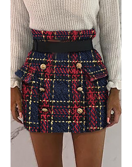 Lovely Sweet Plaid Multicolor Mini Skirt