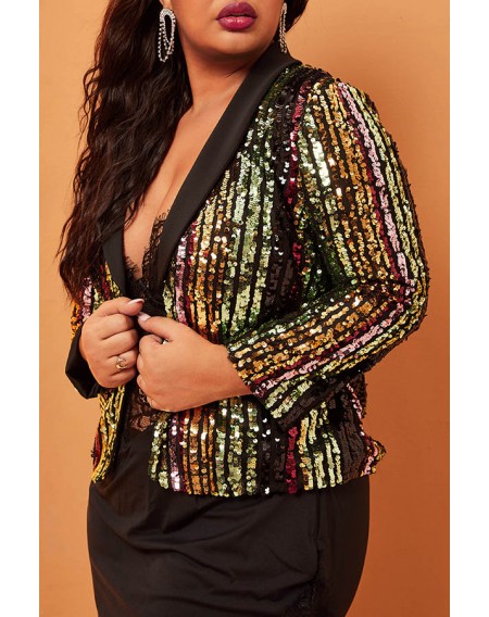 Lovely Sexy Patchwork Multicolor Plus Size Coat