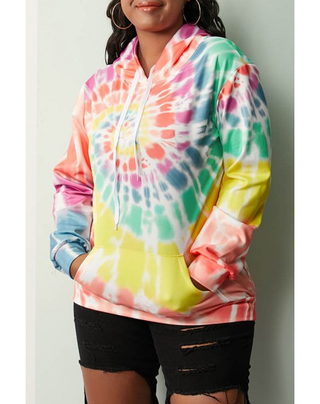 Lovely Casual Hooded Collar Tie-dye Yellow Hoodie(With Elastic)