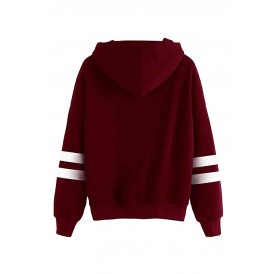 Lovely Casual Hooded Collar Wine Red  Hoodie