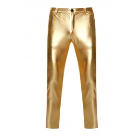 Lovely Casual Skinny Gold Pants