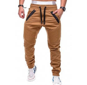 Lovely Casual Lace-up Khaki Pants