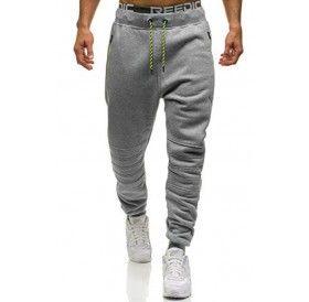 Lovely Casual Lace-up Light Grey Pants